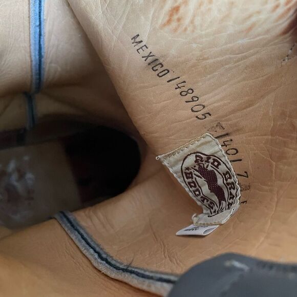 RIO BRAVO Grey Leather Western Cowboy Boots 7 - Picture 12 of 12